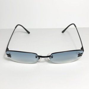 CHANEL Blue Gradient Rectangular Sunglasses